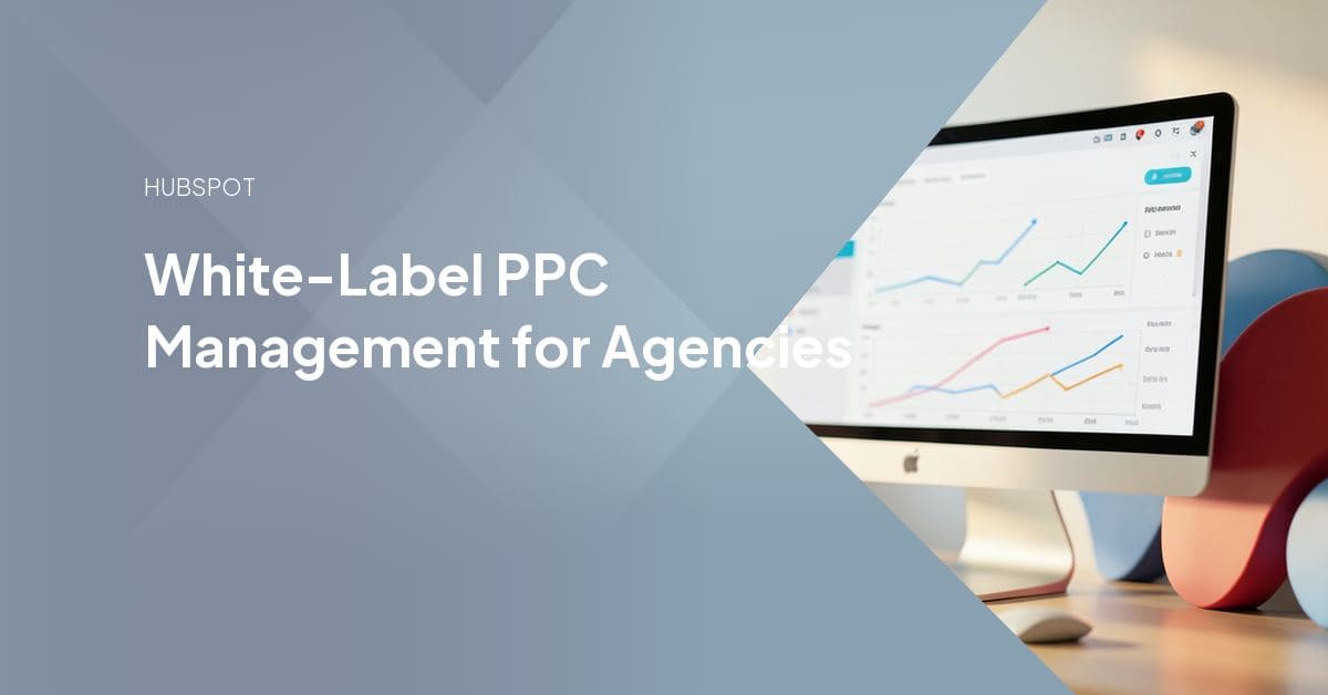 Agency team reviewing a white-labeled PPC performance dashboard showing Google Ads and Meta campaign metrics under the agency's own branding.