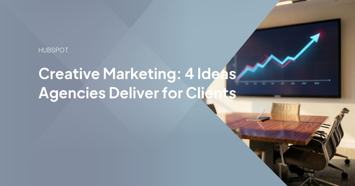 A single bold campaign idea radiating out across multiple client channels (headline variations, a content pillar, and a partner brand) instead of a scattershot mix of disconnected ads.