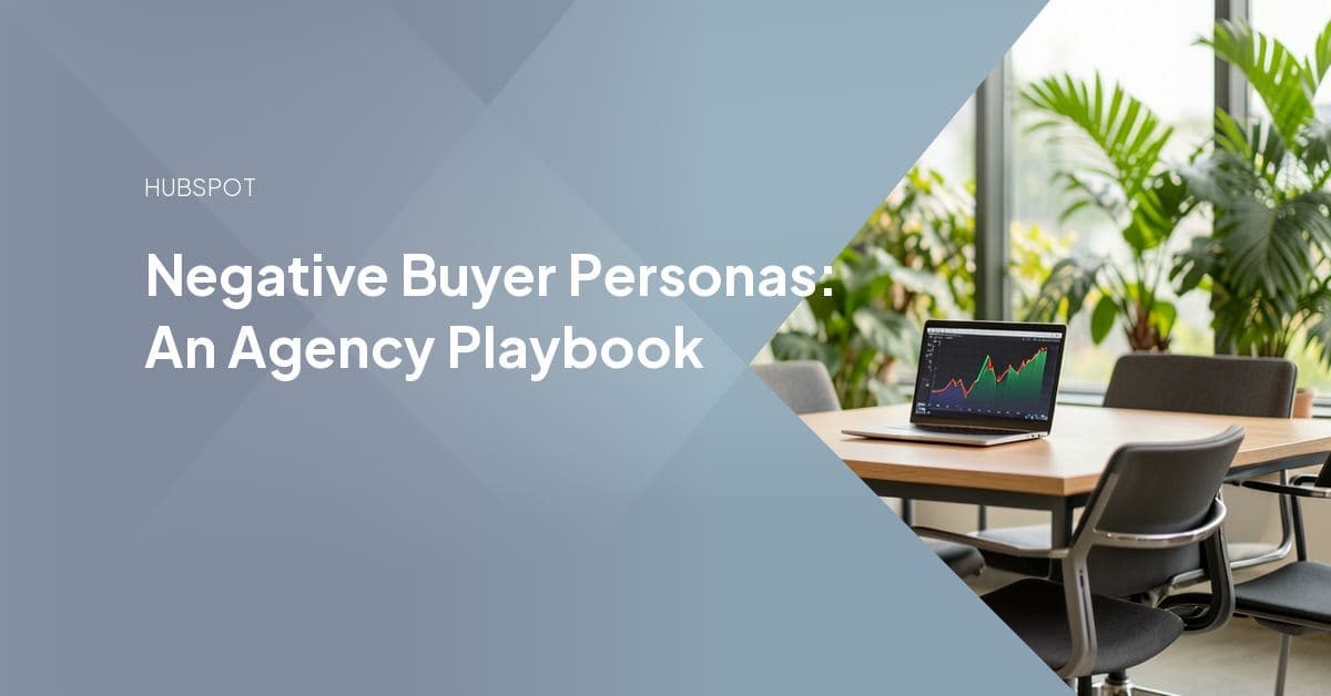 A marketer flagging one contact profile with an exclusion mark among a group of customer icons, representing negative buyer persona filtering.