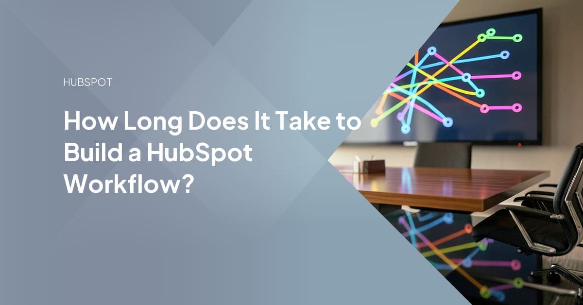 A time tracking report showing the distribution of hours logged across a set of HubSpot workflow build tasks.