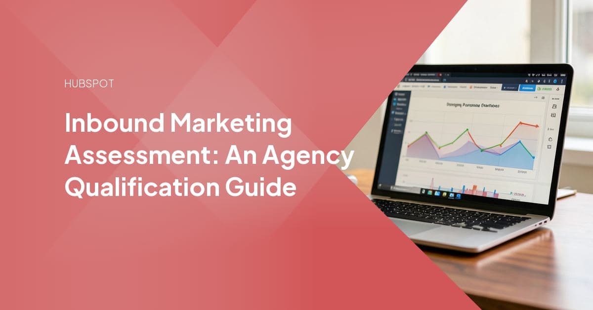 An agency team reviewing a client qualification checklist and multi-quarter content roadmap during an inbound marketing assessment.