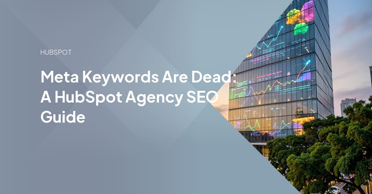 A browser inspector panel highlighting an outdated meta name="keywords" tag inside a client website's HTML head during an SEO portal audit.
