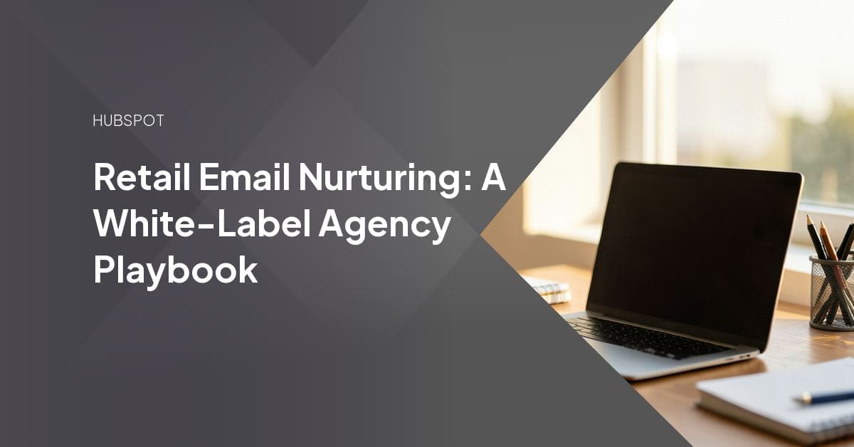 A branching email workflow diagram showing welcome, abandoned-cart, and re-engagement triggers for a retail nurture sequence.