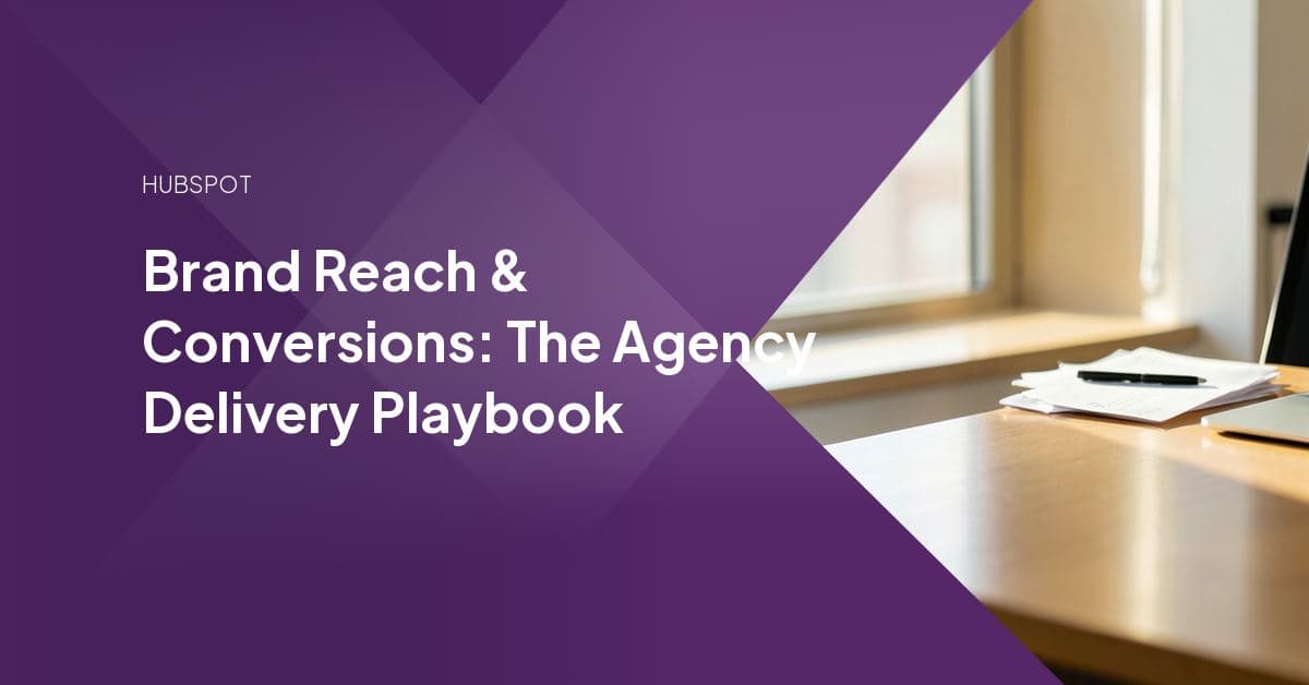 Agency dashboard split into a brand-reach funnel and a conversion-rate chart, representing the two workstreams packaged in this delivery playbook.