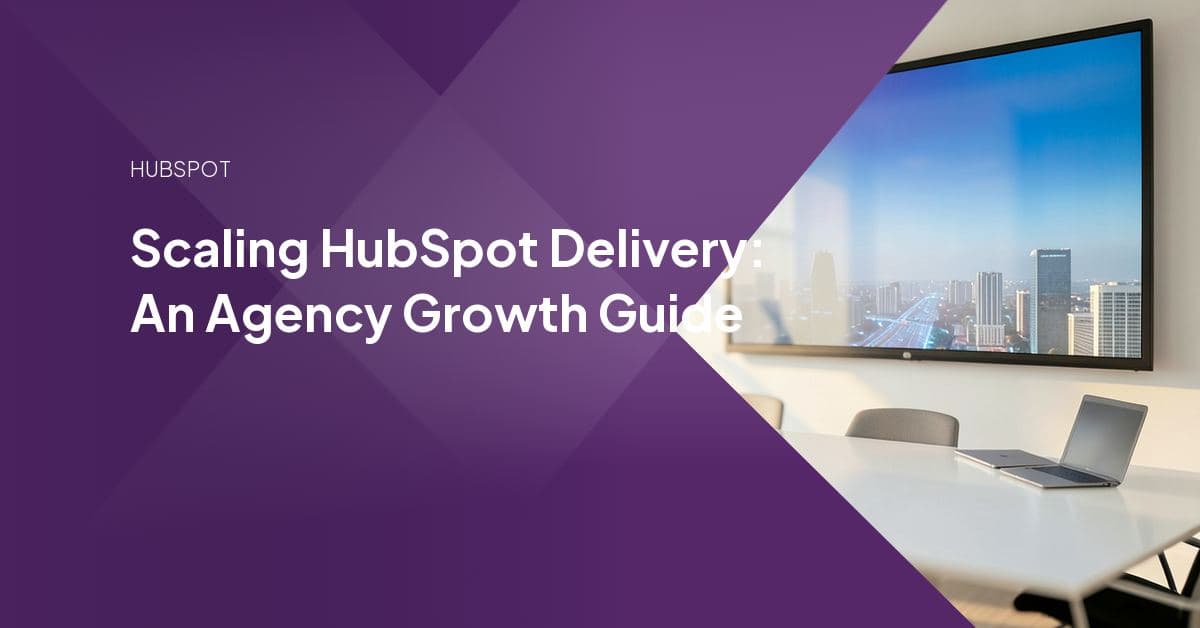 Agency team dashboard showing HubSpot workflow automation and tiered client engagement stages scaling from onboarding to reserved capacity.