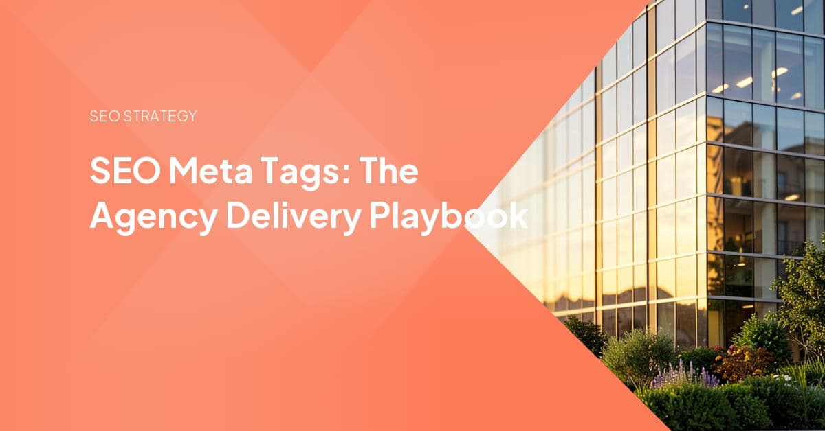 A browser inspector view of a page head highlighting the title tag, meta description, and canonical tag fields