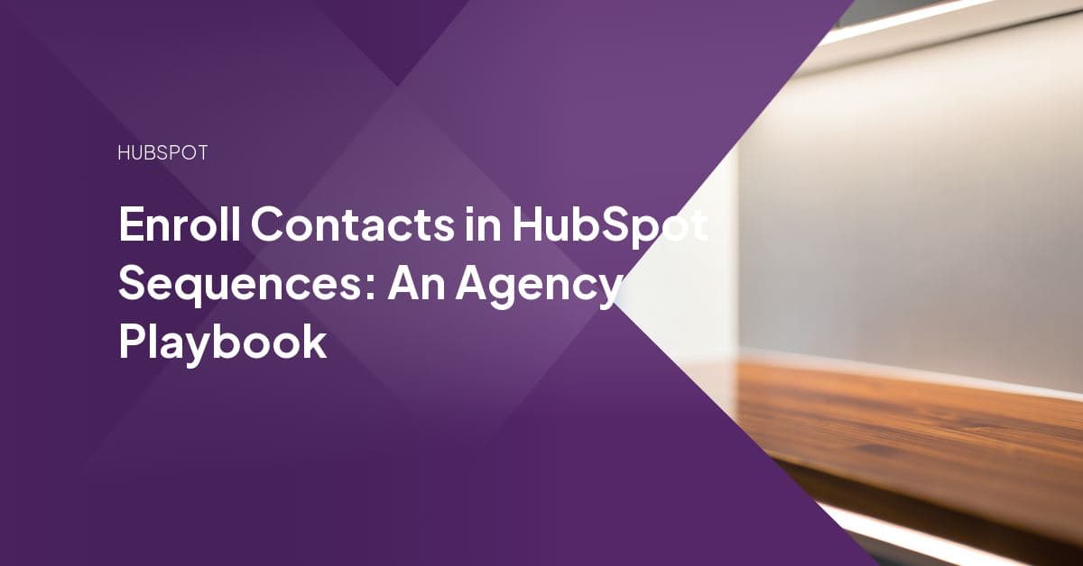 A HubSpot Sequences enrollment screen showing a filtered contact list being added to an automated email and task sequence.