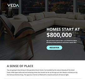 Signup style landing page. Visual & informative.
