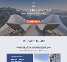 Clickthrough style landing page. Informative & to the point.