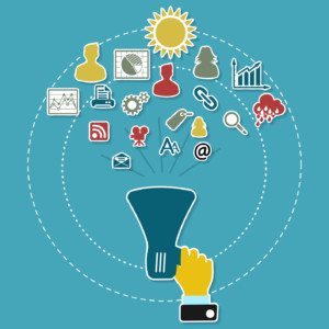 Bullhorn illustration to represent social media followers in many different social segments