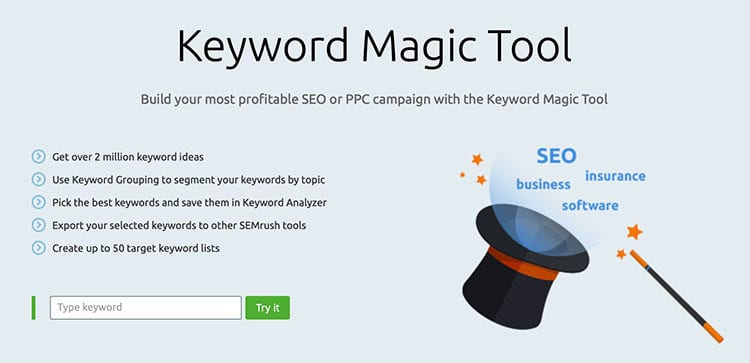 SEO tip: Use an enterprise-grade keyword research tool for your campaigns.