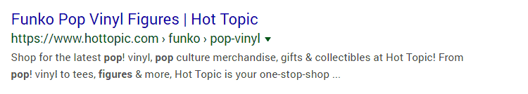 Meta description example for keywords