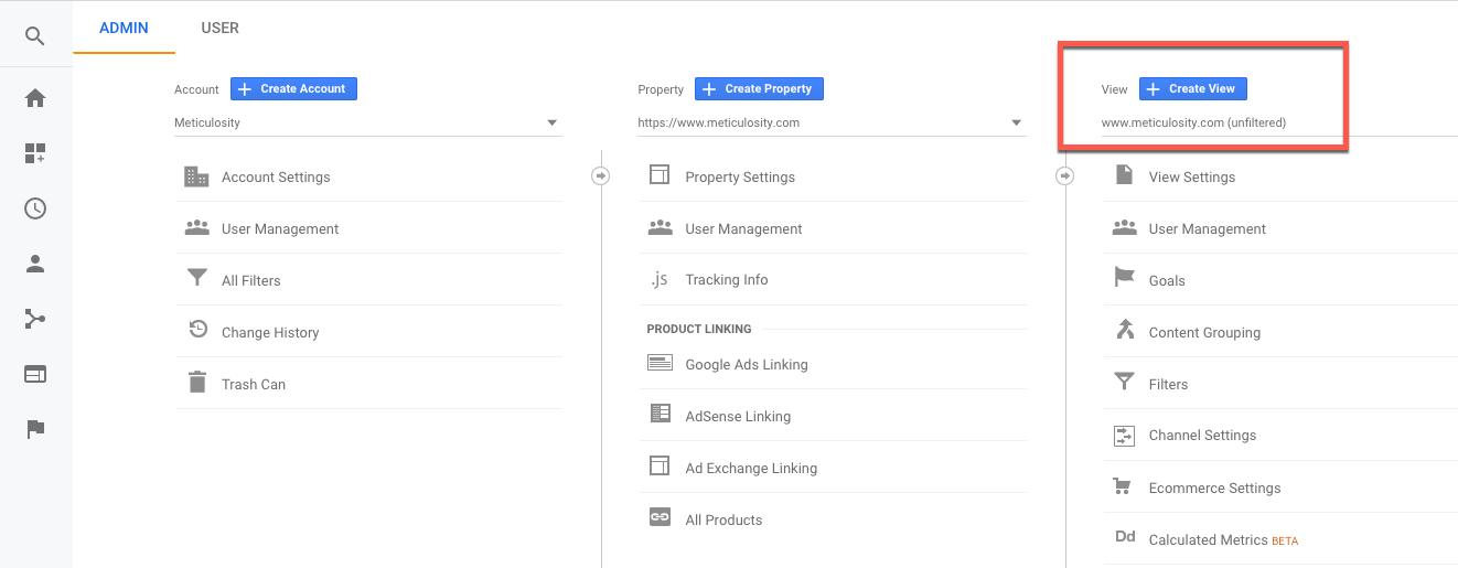 Custom views in Google Analytics