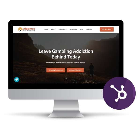 Algamus Gambling Treatment Services website homepage 