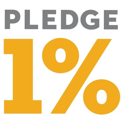 Pledge One Percent Logo Giving Back