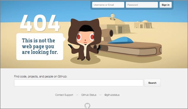 GitHub 404 error page.