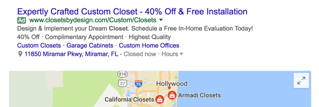 AdWords Location Ad Extension