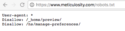 Meticulosity Robots.txt file