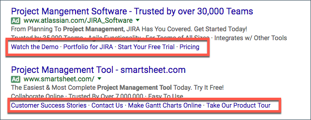 google ads sitelink extensions