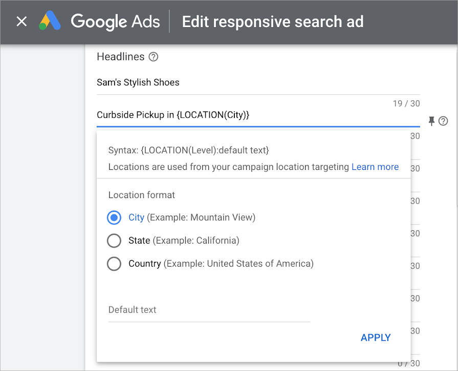 Google Responsive Search Ad