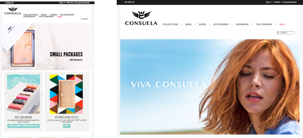 Old 2016 Consuela Style website Magento 2 Web Development Project